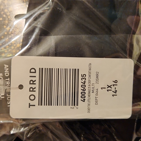 Torrid Disney The Little Mermaid Crop Comfort Waist Premium Mesh Legging NWT - Picture 7 of 7